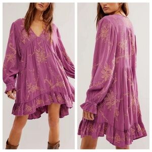 Free People Estella Embroidered Mini Dress